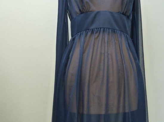 Robe longue Tricosa,  bleu nuit.