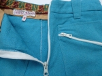 Pantalon vintage flare, bleu turquoise.