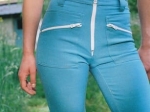 Pantalon vintage flare, bleu turquoise.