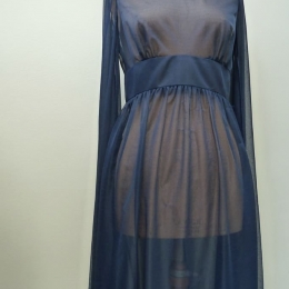 Robe longue Tricosa,  bleu nuit.